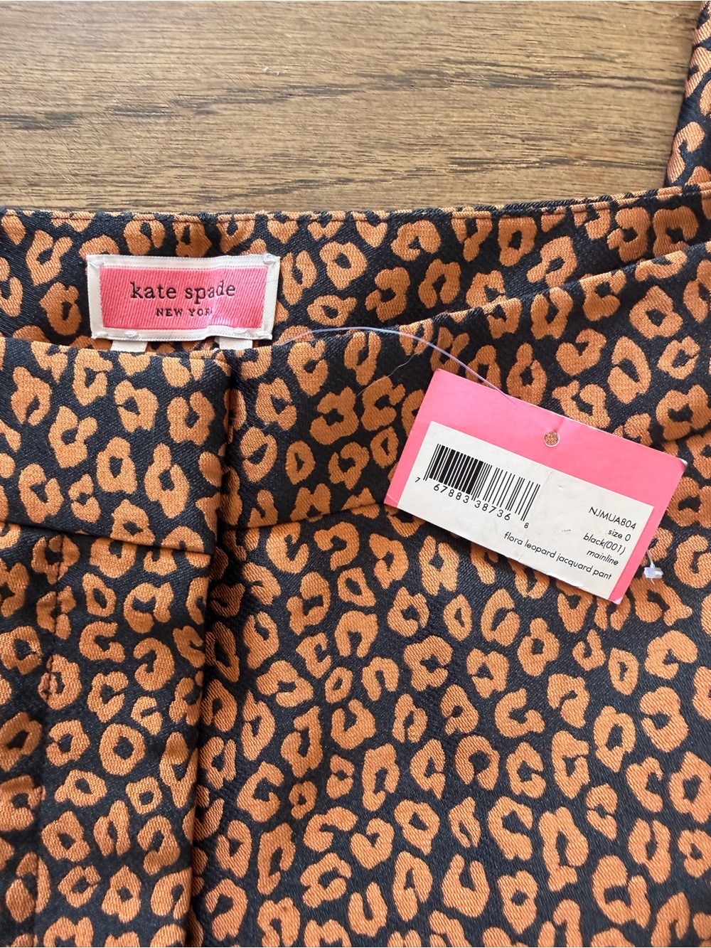 NWT Kate Spade Flora Leopard Jacquard Pants - Picture 3 of 4
